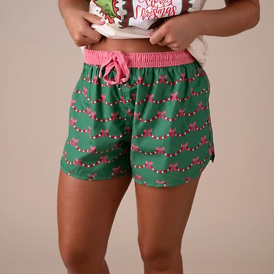 Women's Bow Garland Pajama Shorts
