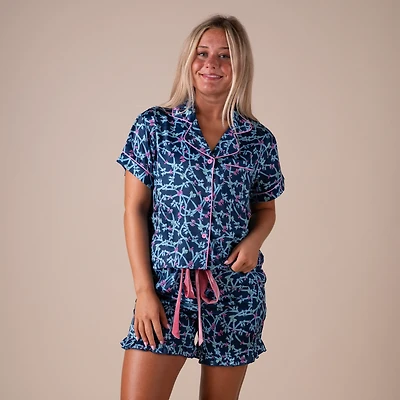 Women's Blue Ribbon Pajama Set