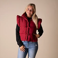 Bow Front Vest Burgundy