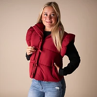 Bow Front Vest Burgundy