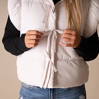 Bow Front Vest Cream