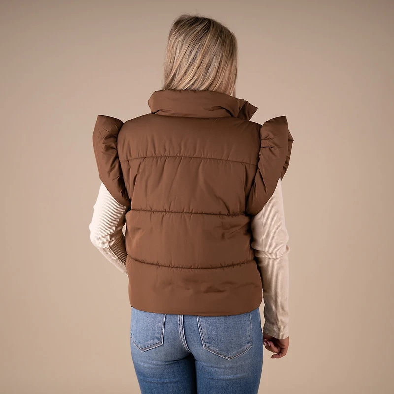 Bow Front Vest Brown