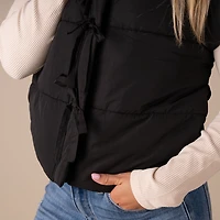 Bow Front Vest Black