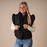 Bow Front Vest Black