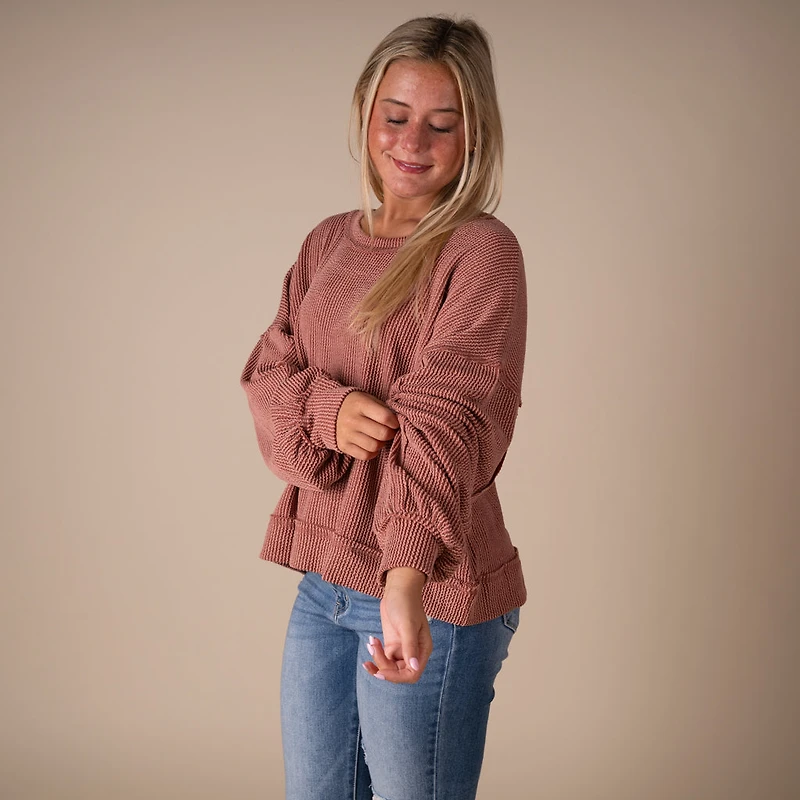 Women's Square Back Long Sleeve Top