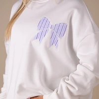 Women's Bow Patch Crewneck Sweatshirt Periwinkle