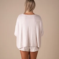 Oversized Hacci Short Sleeve Lounge Top