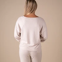 V-Neck Hacci Long Sleeve Lounge Top