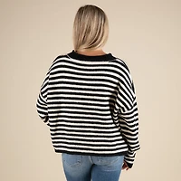Super Soft Striped Cardigan Sweater