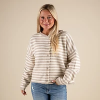Super Soft Striped Cardigan Sweater