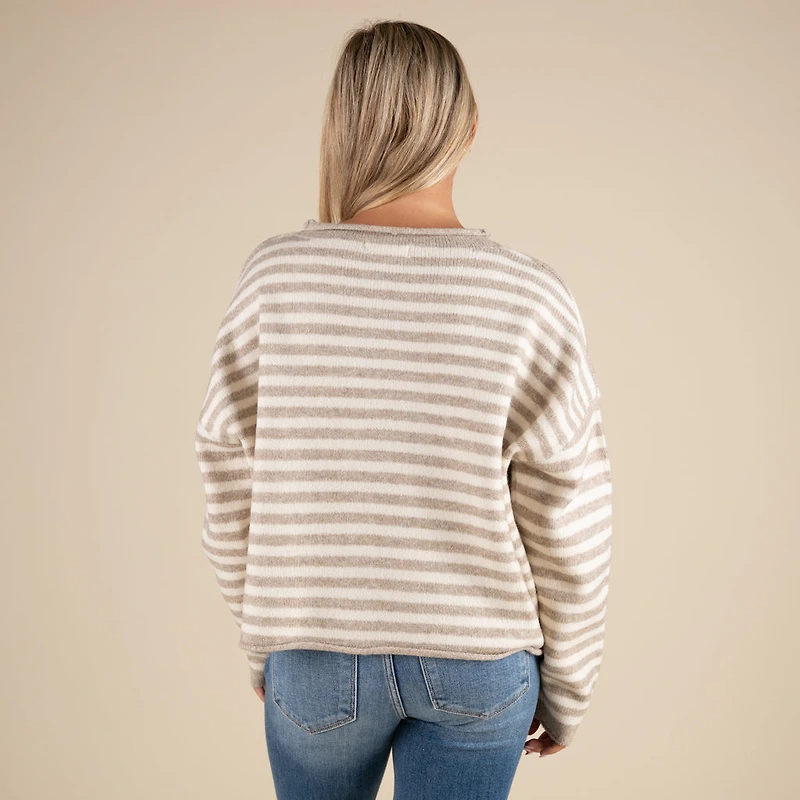 Super Soft Striped Cardigan Sweater