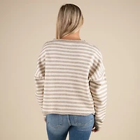 Super Soft Striped Cardigan Sweater