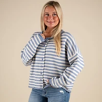 Super Soft Striped Cardigan Sweater