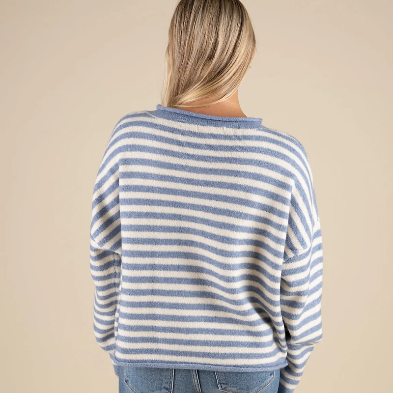 Super Soft Striped Cardigan Sweater