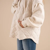 Quilted Knit Hooded Jacket