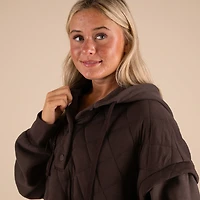 Quilted Knit Hooded Jacket