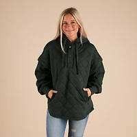 Quilted Knit Hooded Jacket