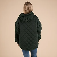 Quilted Knit Hooded Jacket