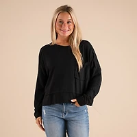 Long Sleeve Relaxed Pocket Top