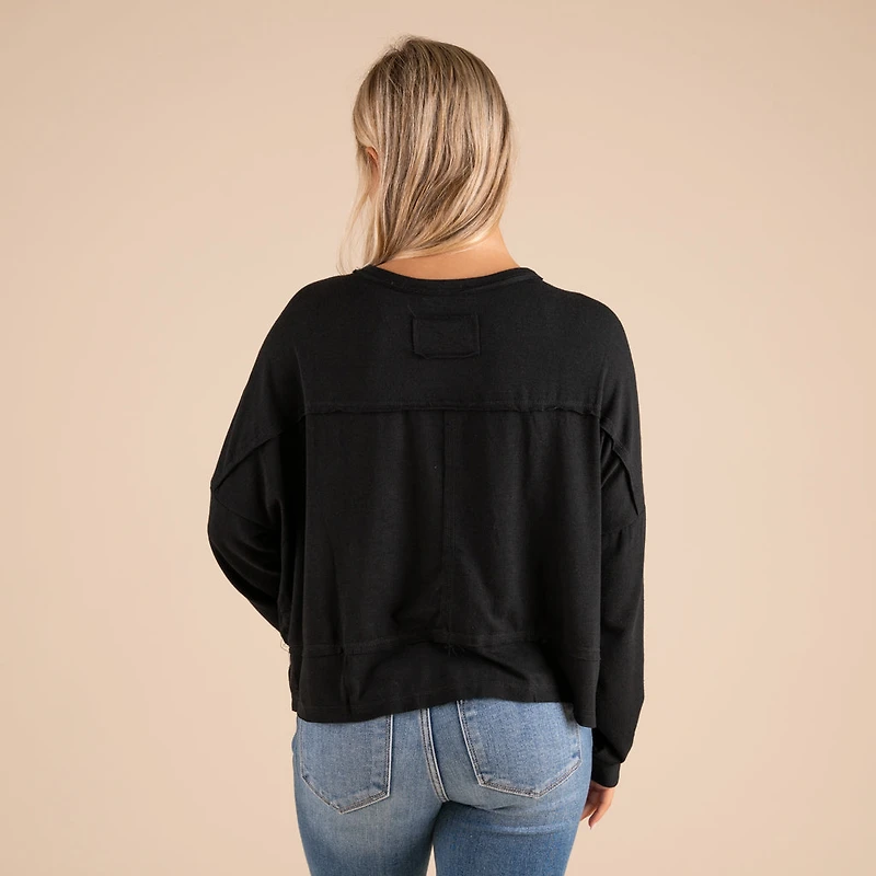 Long Sleeve Relaxed Pocket Top