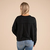 Long Sleeve Relaxed Pocket Top