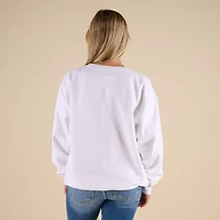 Camo Bow Crewneck Sweatshirt White