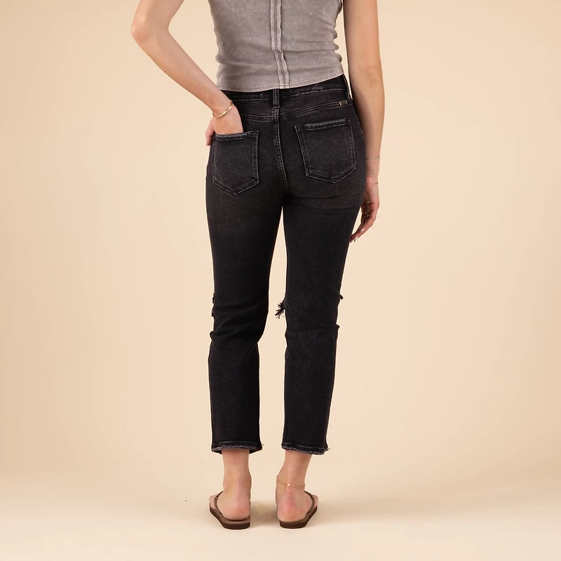 The Distressed Knee Straight Jeans
