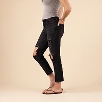 The Distressed Knee Straight Jeans