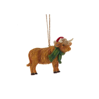 Highland Cow Farm Animal Ornament
