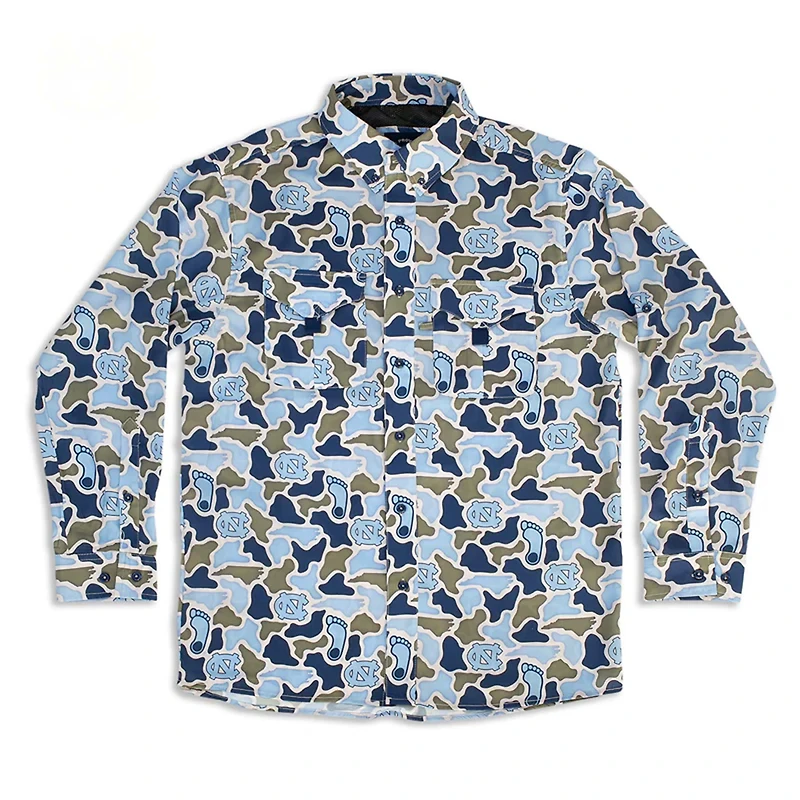 UNC Camo Frio Tech Series Long Sleeve Fishing Shirt
