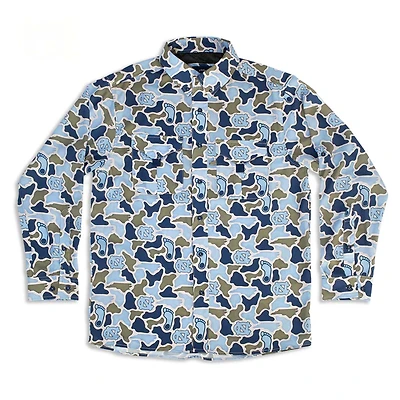 UNC Camo Frio Tech Series Long Sleeve Fishing Shirt