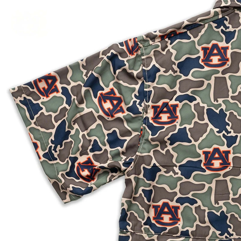 Auburn Camo Frio Tech Series Short Sleeve Fishing Shirt