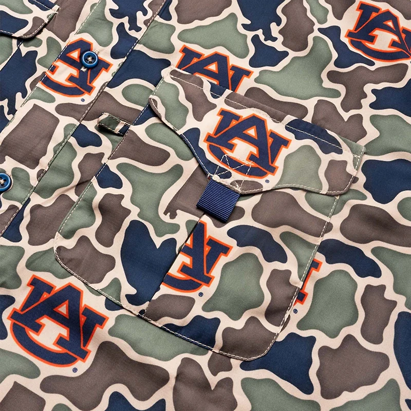 Auburn Camo Frio Tech Series Short Sleeve Fishing Shirt