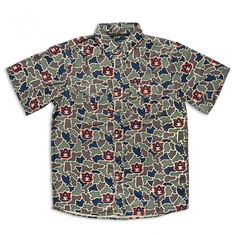 Auburn Camo Frio Tech Series Short Sleeve Fishing Shirt