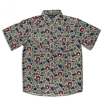 Auburn Camo Frio Tech Series Short Sleeve Fishing Shirt