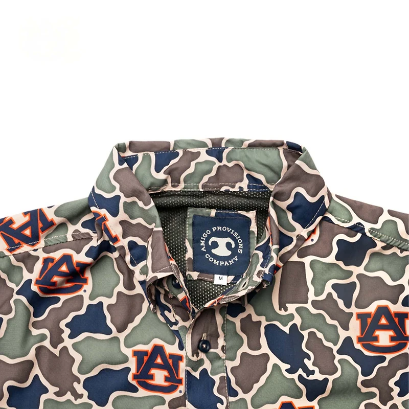 Auburn Camo Frio Tech Series Short Sleeve Fishing Shirt