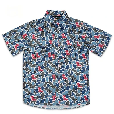 Ole Miss Camo Frio Tech Series Short Sleeve Fishing Shirt