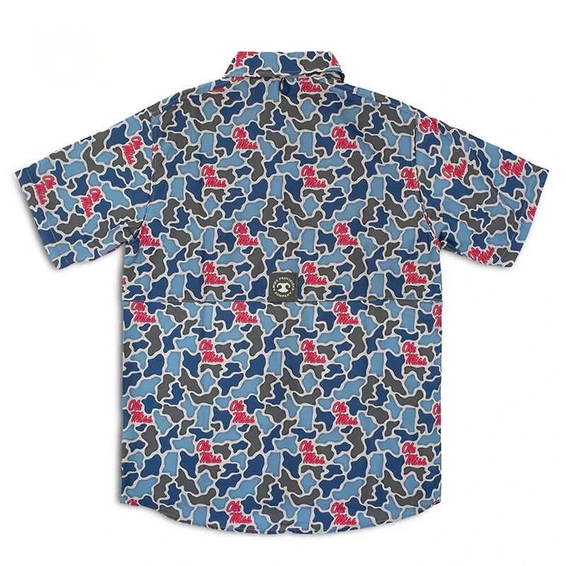 Ole Miss Camo Frio Tech Series Short Sleeve Fishing Shirt