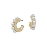Pearl Gold Hoop Earrings