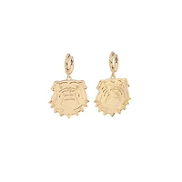 Gold Bulldog Huggies Earrings