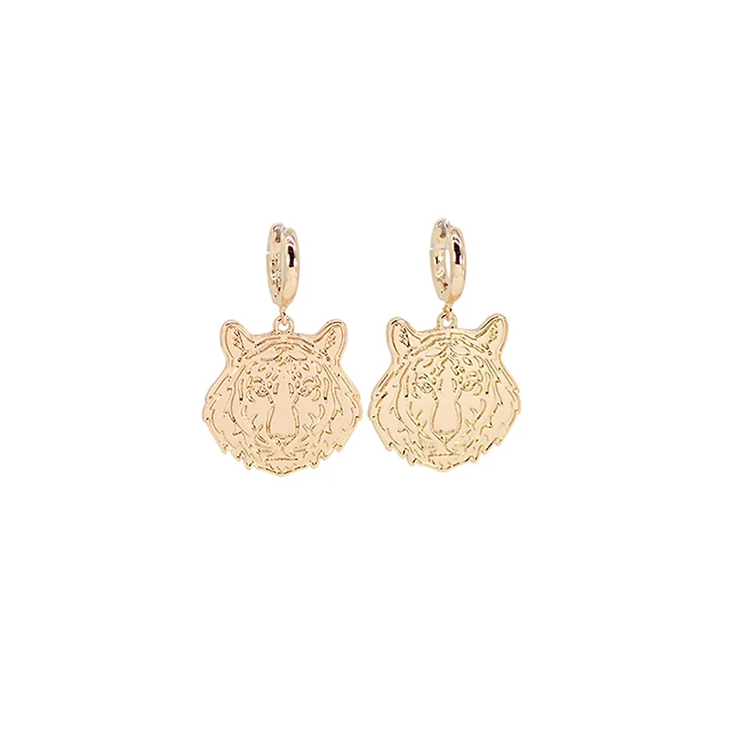 Gold Tiger Huggies Earrings