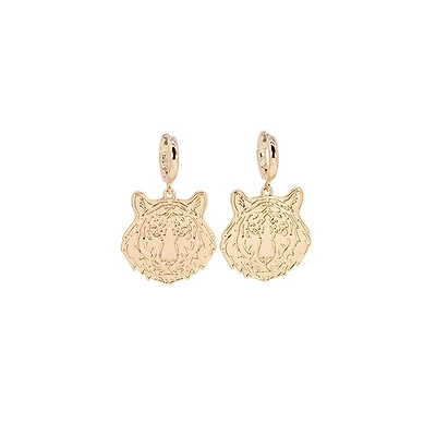 Gold Tiger Huggies Earrings