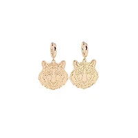 Gold Tiger Huggies Earrings