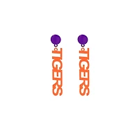 Orange and Purple Tiger Drop Earrings