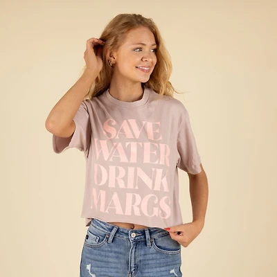 Drink Margaritas Short Sleeve Crop T-Shirt