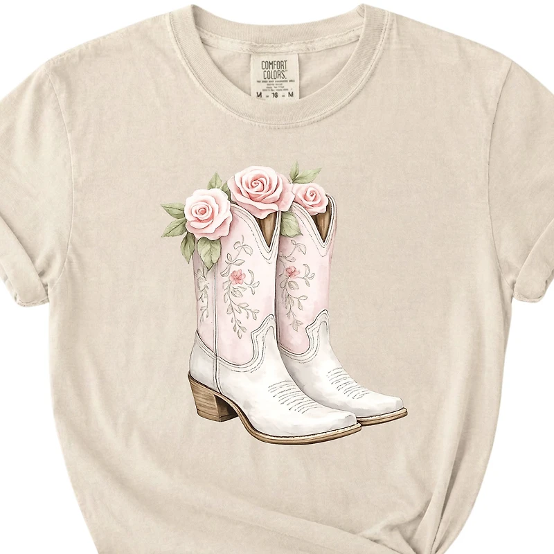 Floral Boots Short Sleeve T-Shirt