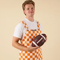 Checked Orange and White Overall Bibs