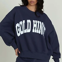 Gold Hinge Arch Crewneck Dark Denim Blue