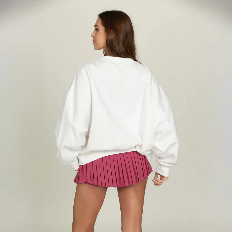 Gold Hinge Arch Crewneck White Raspberry