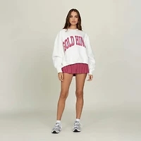 Gold Hinge Arch Crewneck White Raspberry